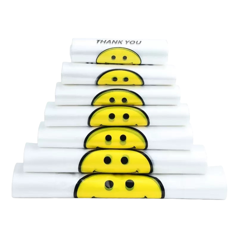 أكياس بلاستيكية بيضاء ذات وجوه مبتسمة بوجوه مبتسمة Item Picture