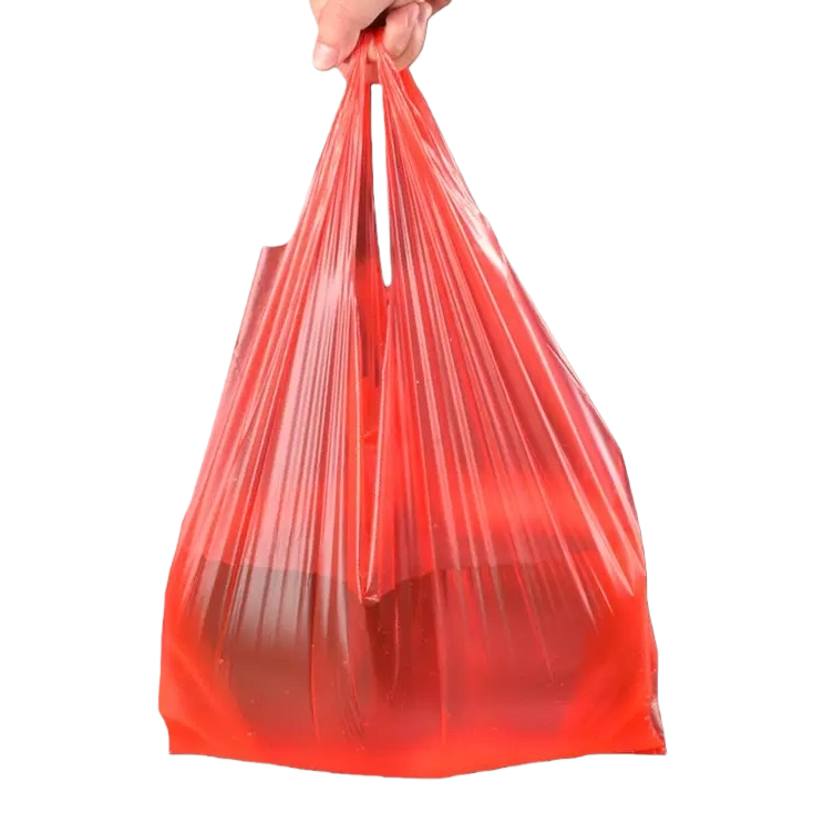 Red thickened plastic bag, large household eco-friendly load-bearing garbage bag Item Picture