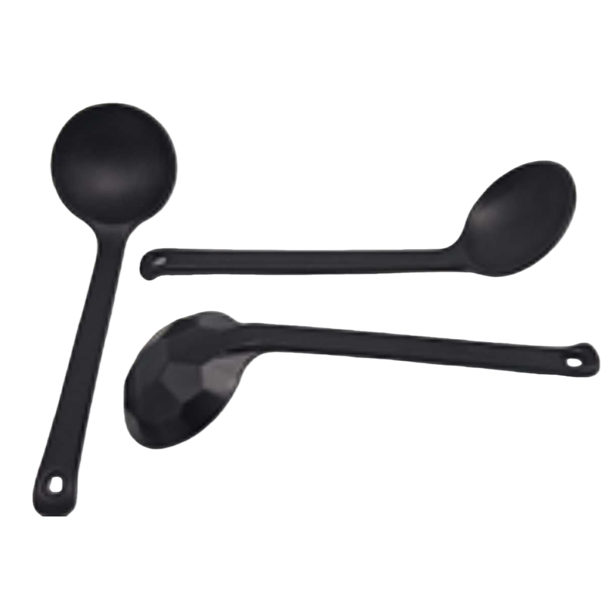 Black stainless steel soup spoons, household long-handled high-temperature resistant kitchen tableware Item Picture