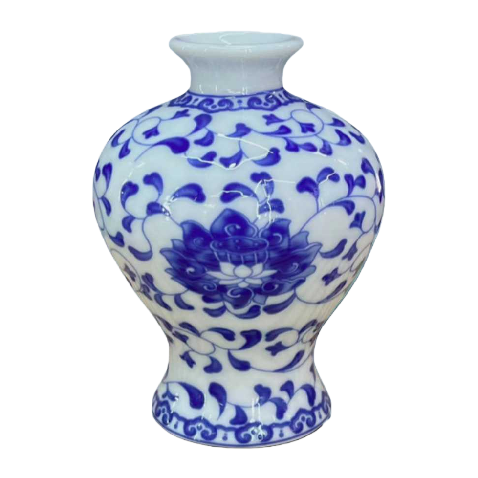 Blue and white porcelain vases, ceramic ornaments, home decoration, living room entrance hall, retro Chinese handicrafts Item Picture