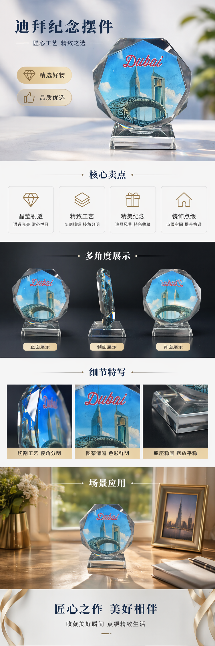 水晶工艺品水晶纪念盘奖牌天然水晶礼品摆件详情1