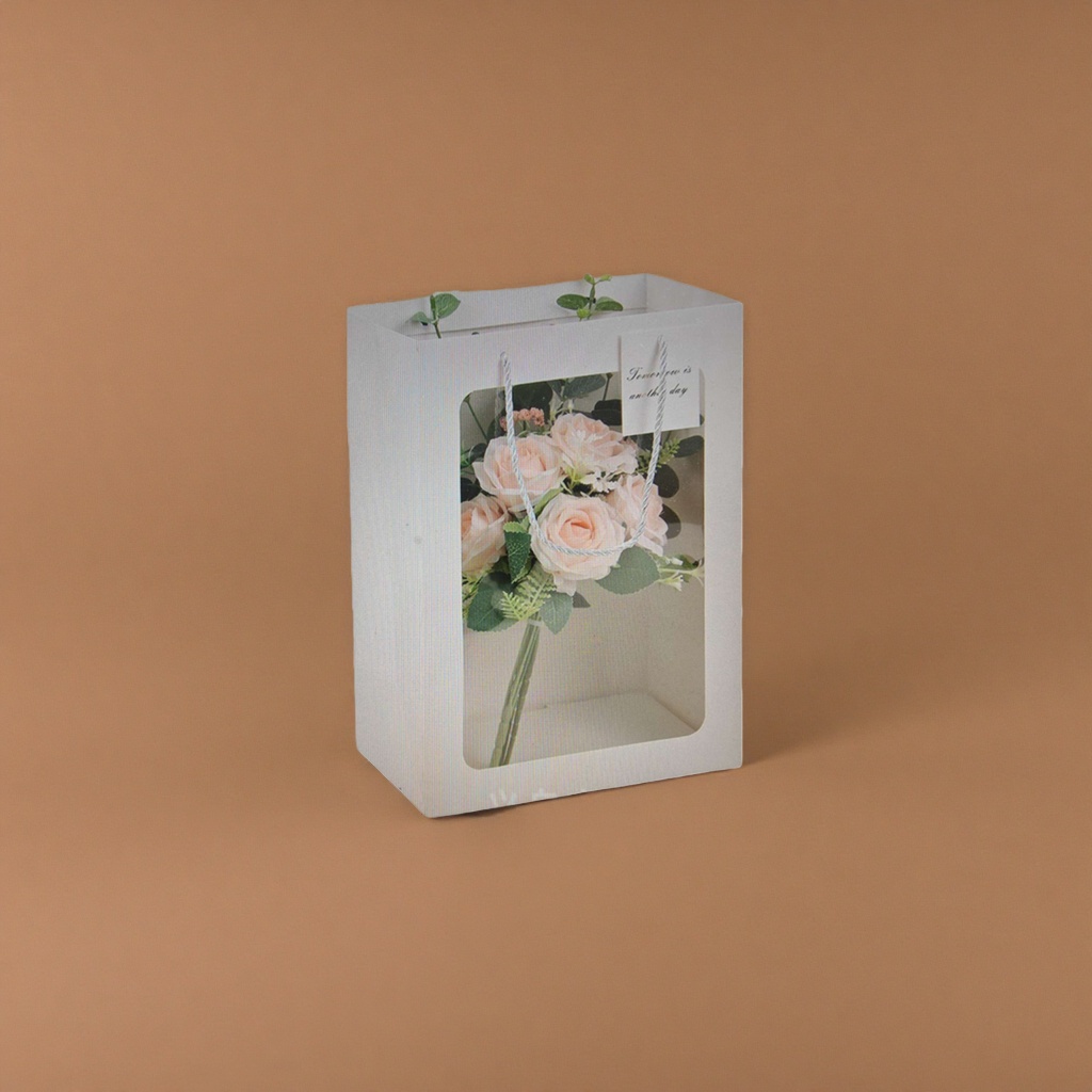 White gift box bouquet, fresh flowers delivered for birthday and festival gifts, exquisite packaging Specification image
