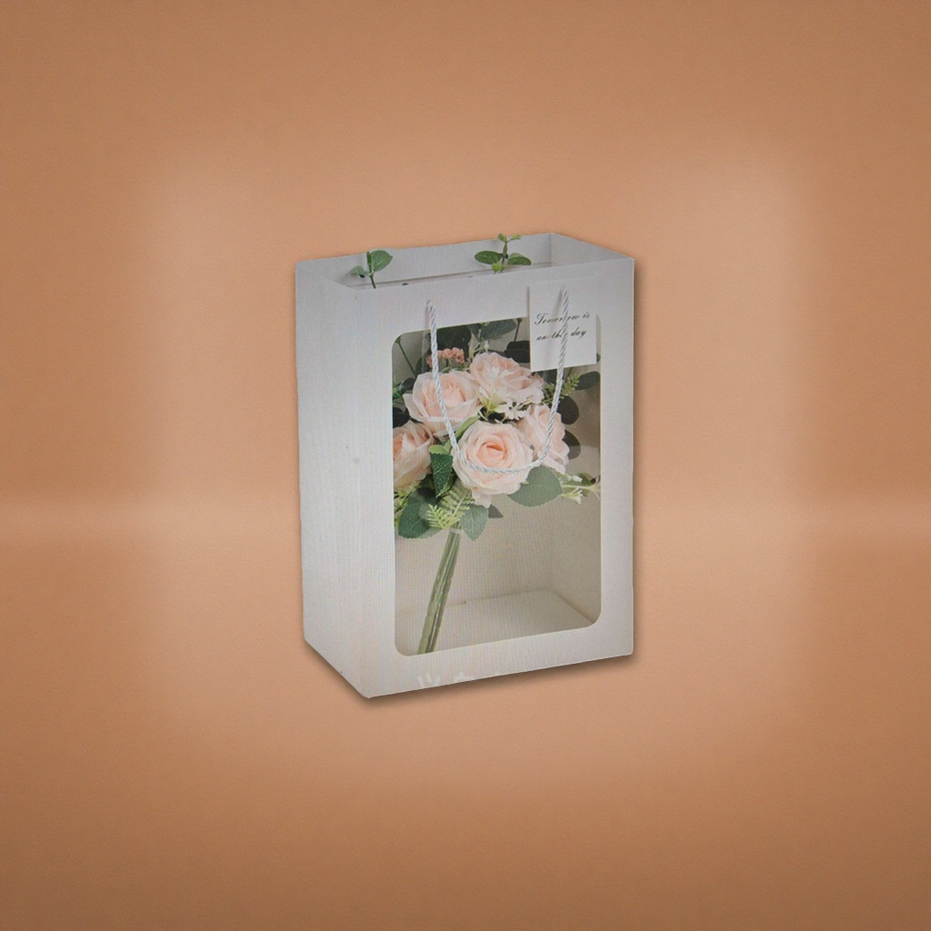 White gift box bouquet, fresh flowers delivered for birthday and festival gifts, exquisite packaging Application Scenario