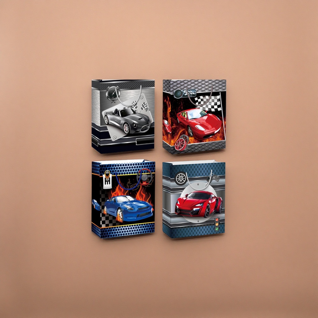Racing-themed creative gift bags, fashionable and trendy children's birthday party supplies Specification image