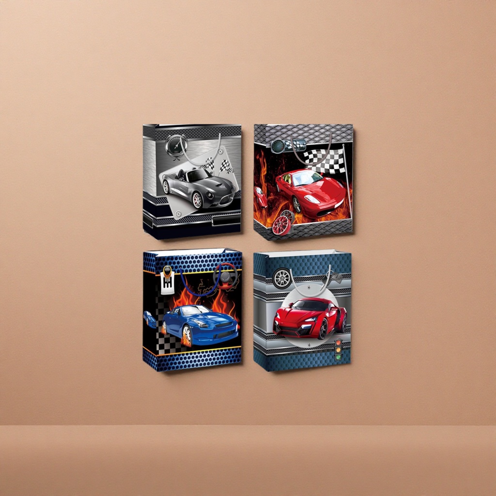 Racing-themed creative gift bags, fashionable and trendy children's birthday party supplies