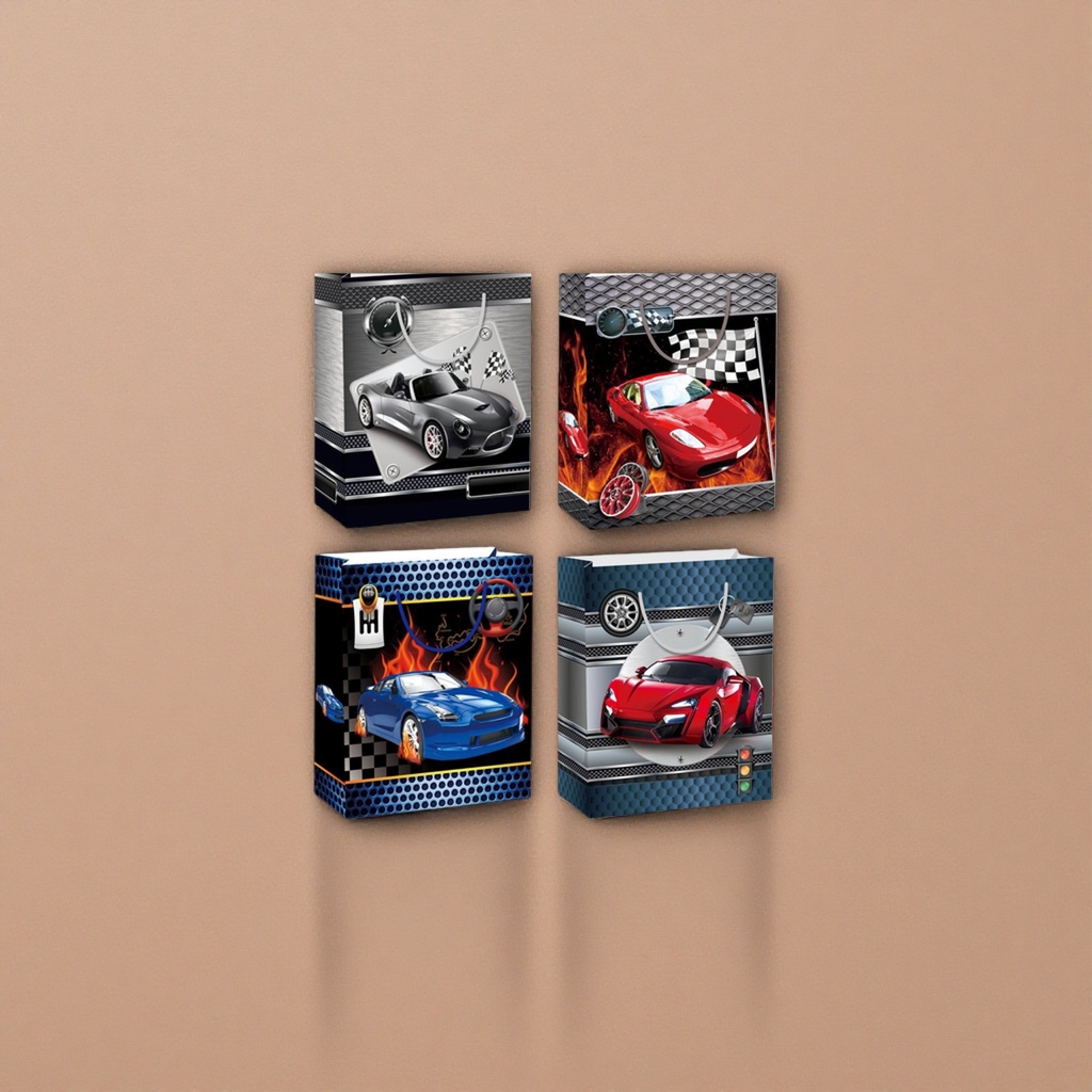 Racing-themed creative gift bags, fashionable and trendy children's birthday party supplies details Picture