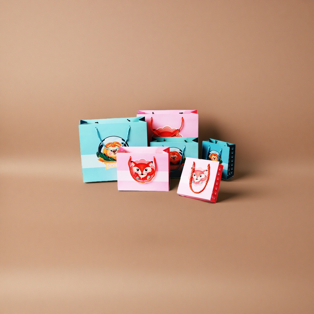 Colorful cartoon gift bags with multiple patterns to choose from are portable hand-held packaging bags Application Scenario