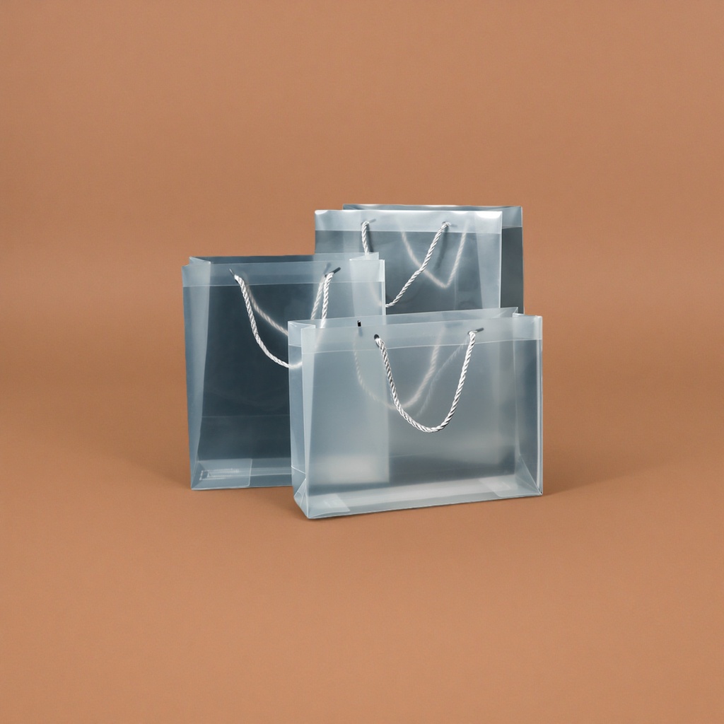 The transparent handbag is simple, fashionable, eco-friendly shopping bag with large capacity, light weight and durability Specification image