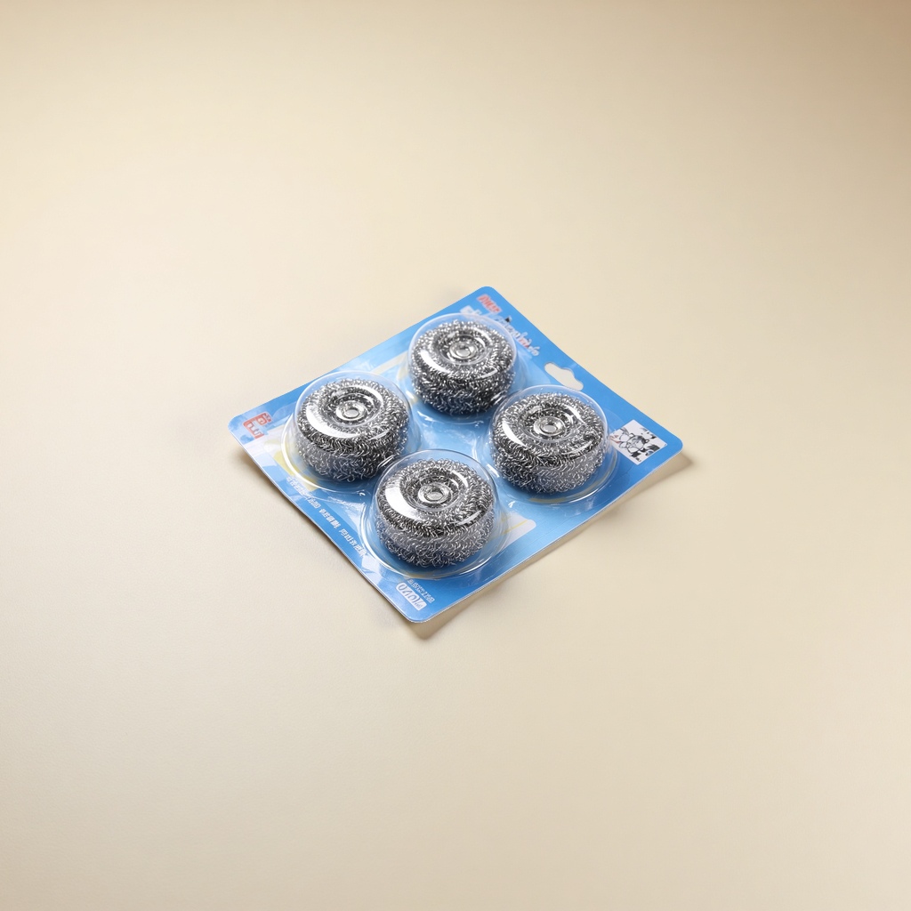 蓝色包装袋钢丝球厨房清洁去污强力耐用清洁球洗碗刷
