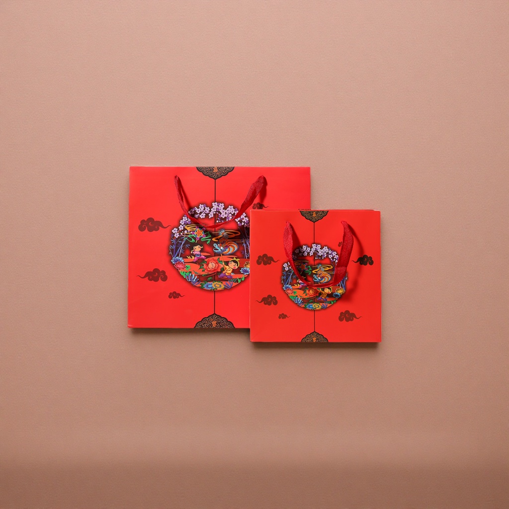 Red gift box packaging bags, universal gift bags, suitable for wedding, birthday, festival and other festive decorations details Picture