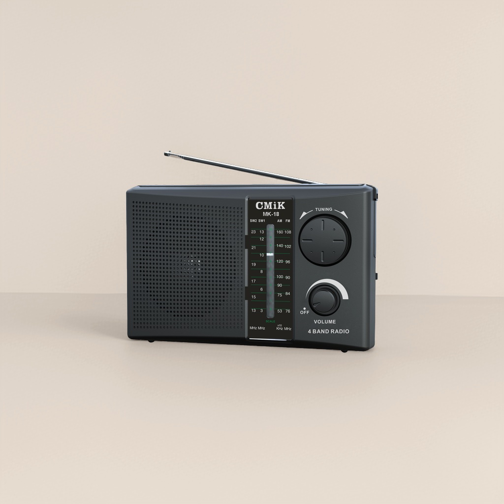 Black portable radio, ultra-thin mini FM radio, battery-powered walkman Specification image