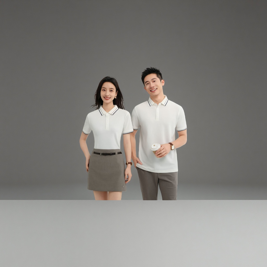 多色Polo衫男女纯色，双边色，