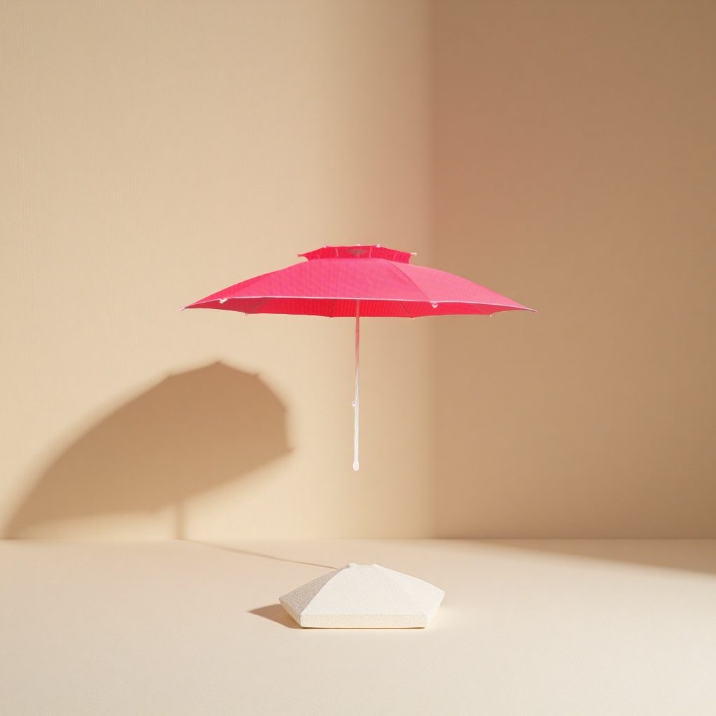 Red double-layer sun umbrella, suitable for both sunny and rainy days, provides sun protection and UV protection, thickened, portable and automatically opens and closes Application Scenario