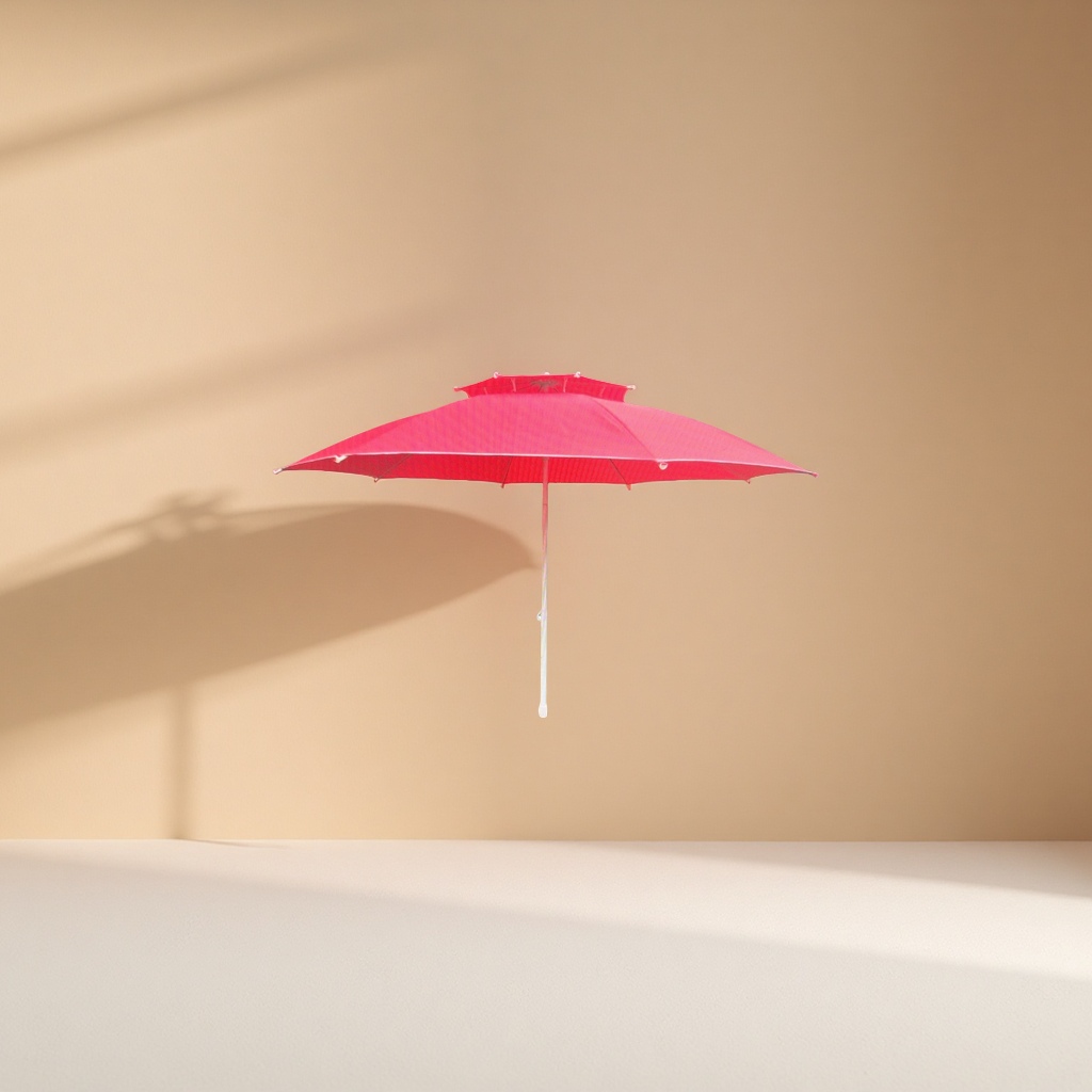 Red double-layer sun umbrella, suitable for both sunny and rainy days, provides sun protection and UV protection, thickened, portable and automatically opens and closes details Picture