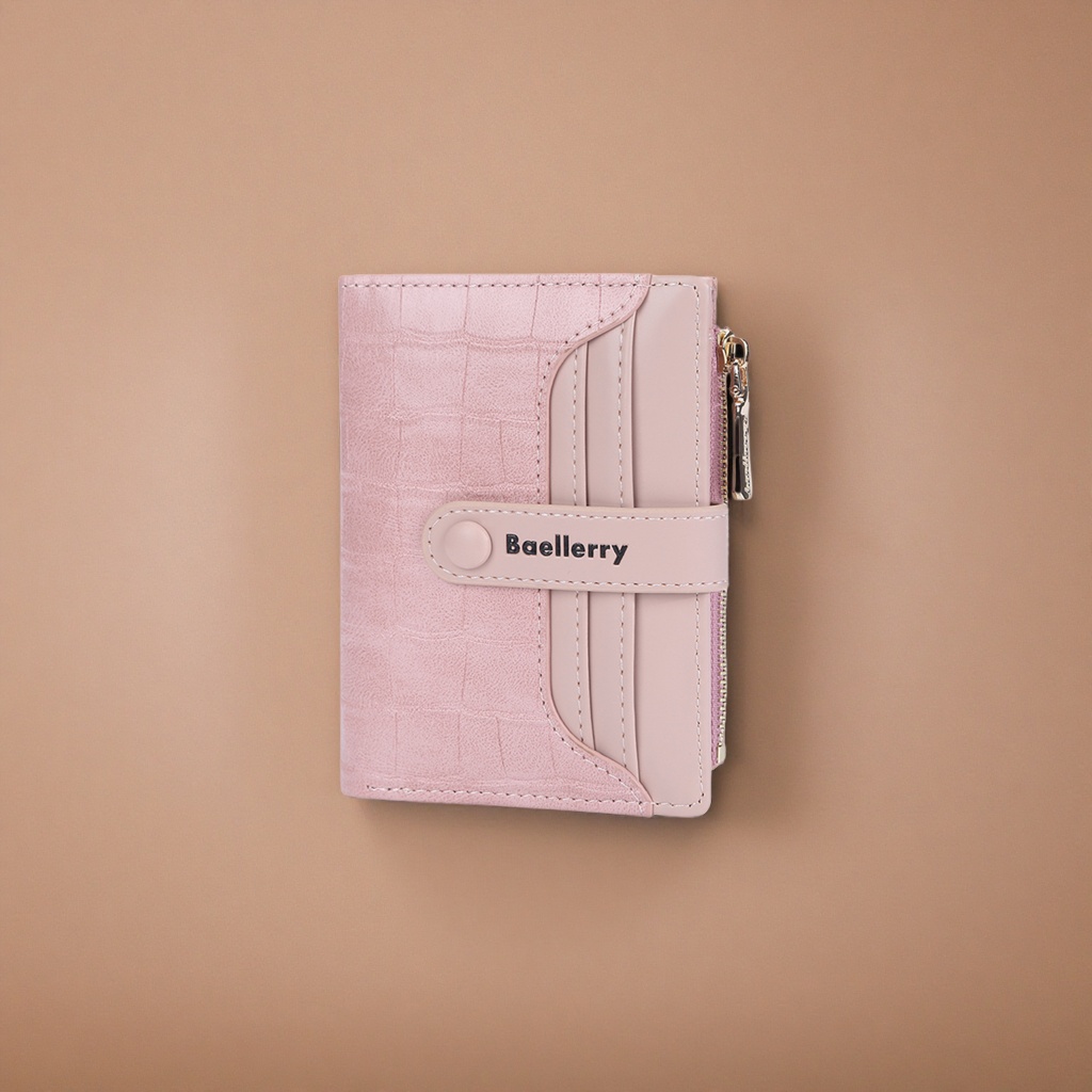 Color rosa cocodrilo patrón Señora Cartera corta cuero genuino pequeño olor versátil moda details Picture