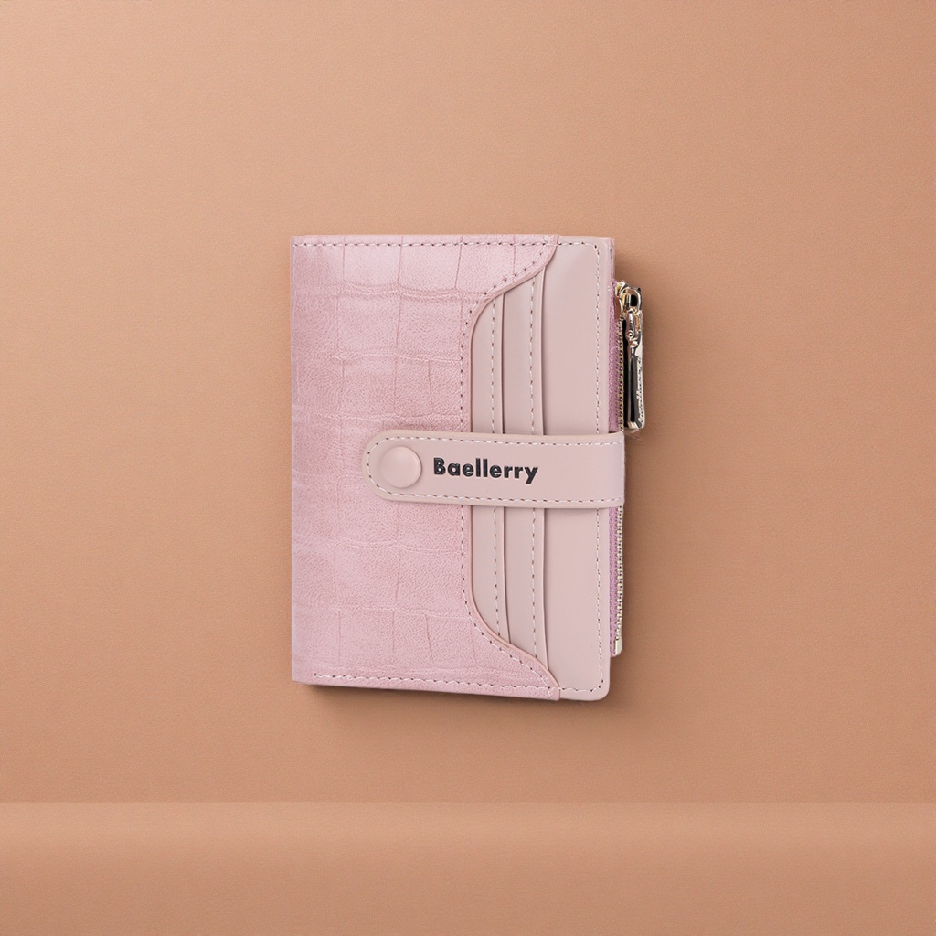 Color rosa cocodrilo patrón Señora Cartera corta cuero genuino pequeño olor versátil moda