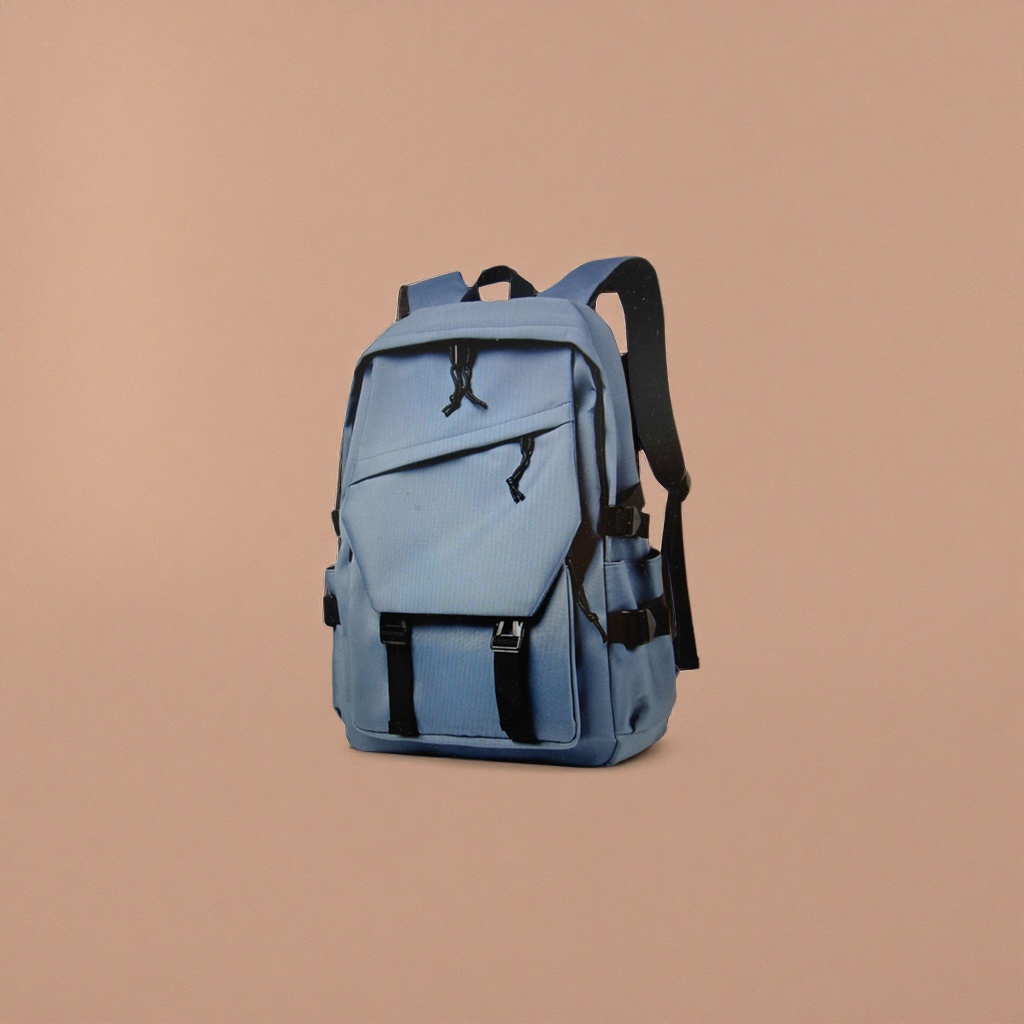 Light blue fashionable casual backpack, lightweight and large-capacity student commuting travel bag Specification image