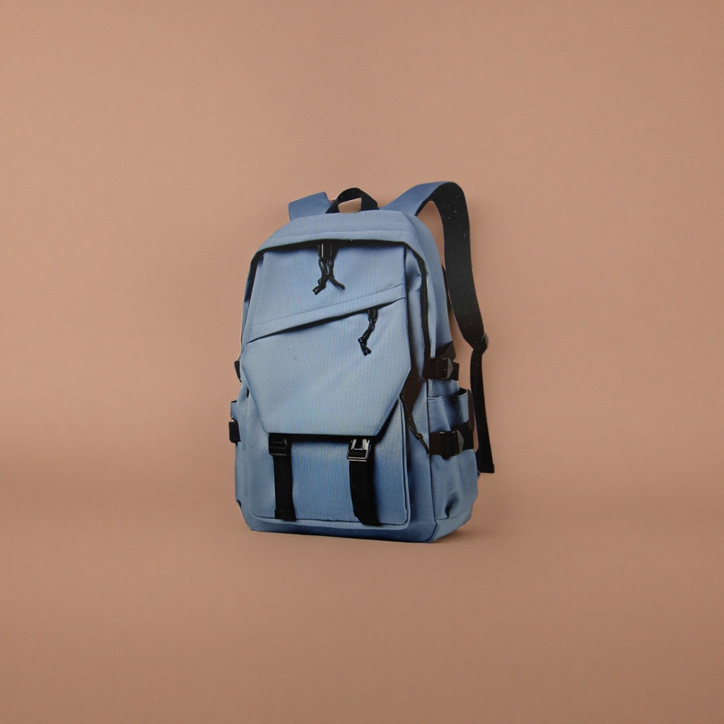 Light blue fashionable casual backpack, lightweight and large-capacity student commuting travel bag Application Scenario