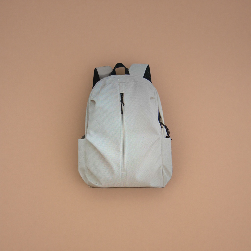 This white, simple and fashionable backpack is lightweight and has a large capacity for casual commuting details Picture