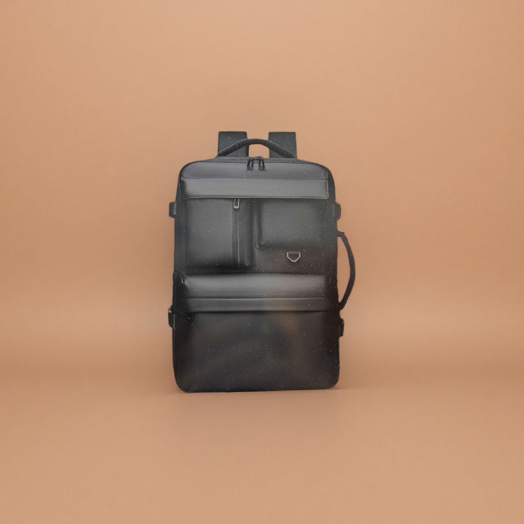 Black, simple and fashionable backpack with large capacity and light weight, a student commuting travel backpack Application Scenario