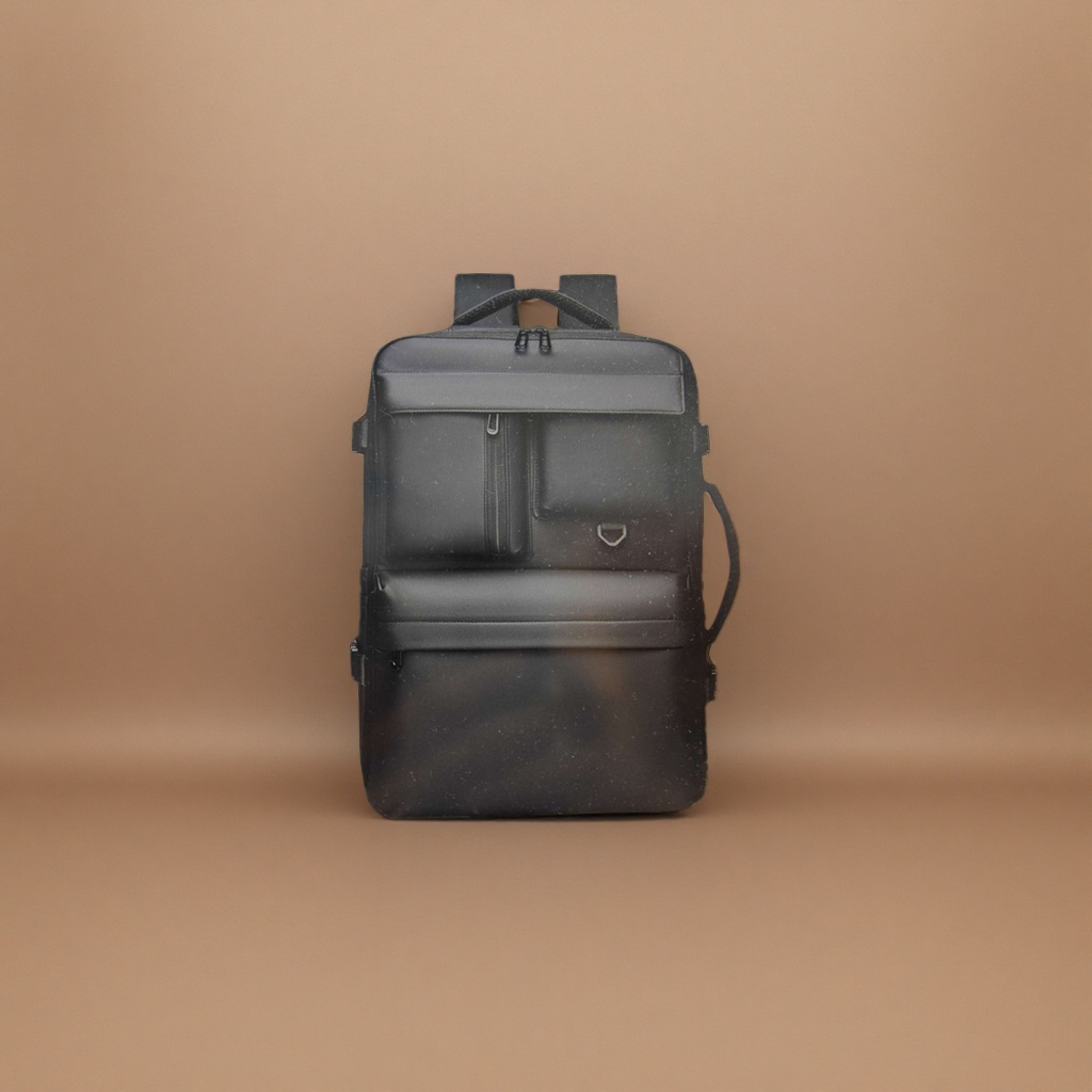 Black, simple and fashionable backpack with large capacity and light weight, a student commuting travel backpack Specification image