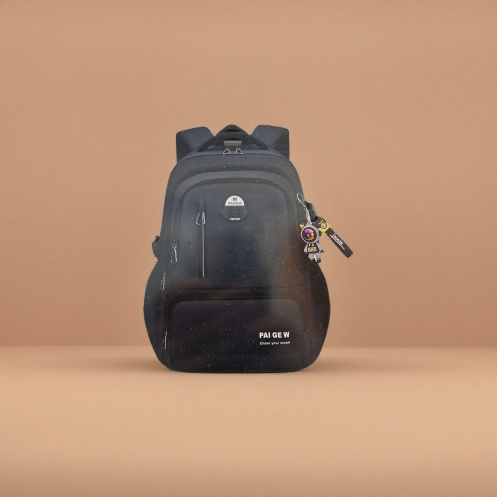 Black backpack, large-capacity, lightweight student commuting travel backpack, unisplinguous details Picture