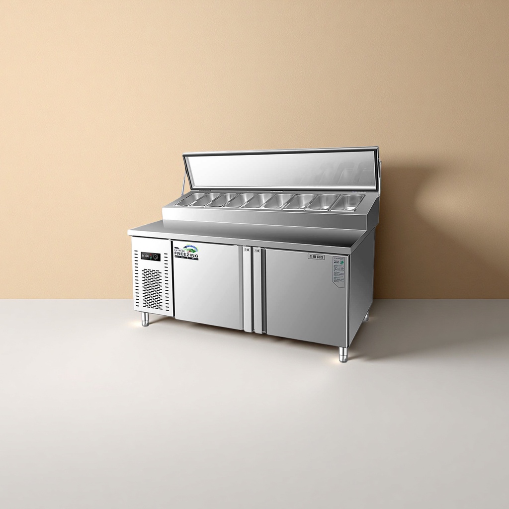 Stainless steel pizza dressing table, home kitchen baking tool, anti-slip thickened cutting and matching table Application Scenario