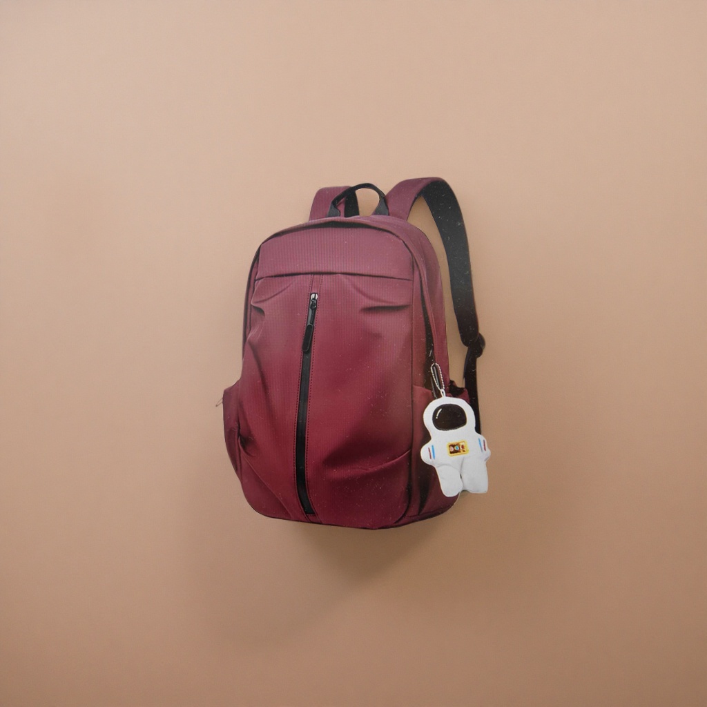 A fashionable and large-capacity student commuting and casual backpack in wine red Specification image