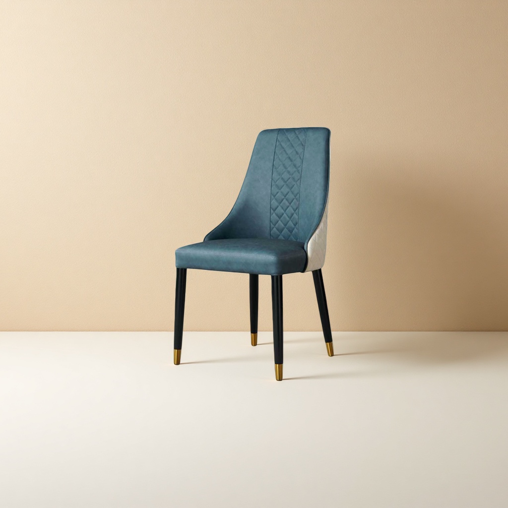 Blue diamond-patterned dining chair, a simple and modern Nordic home dining chair Application Scenario