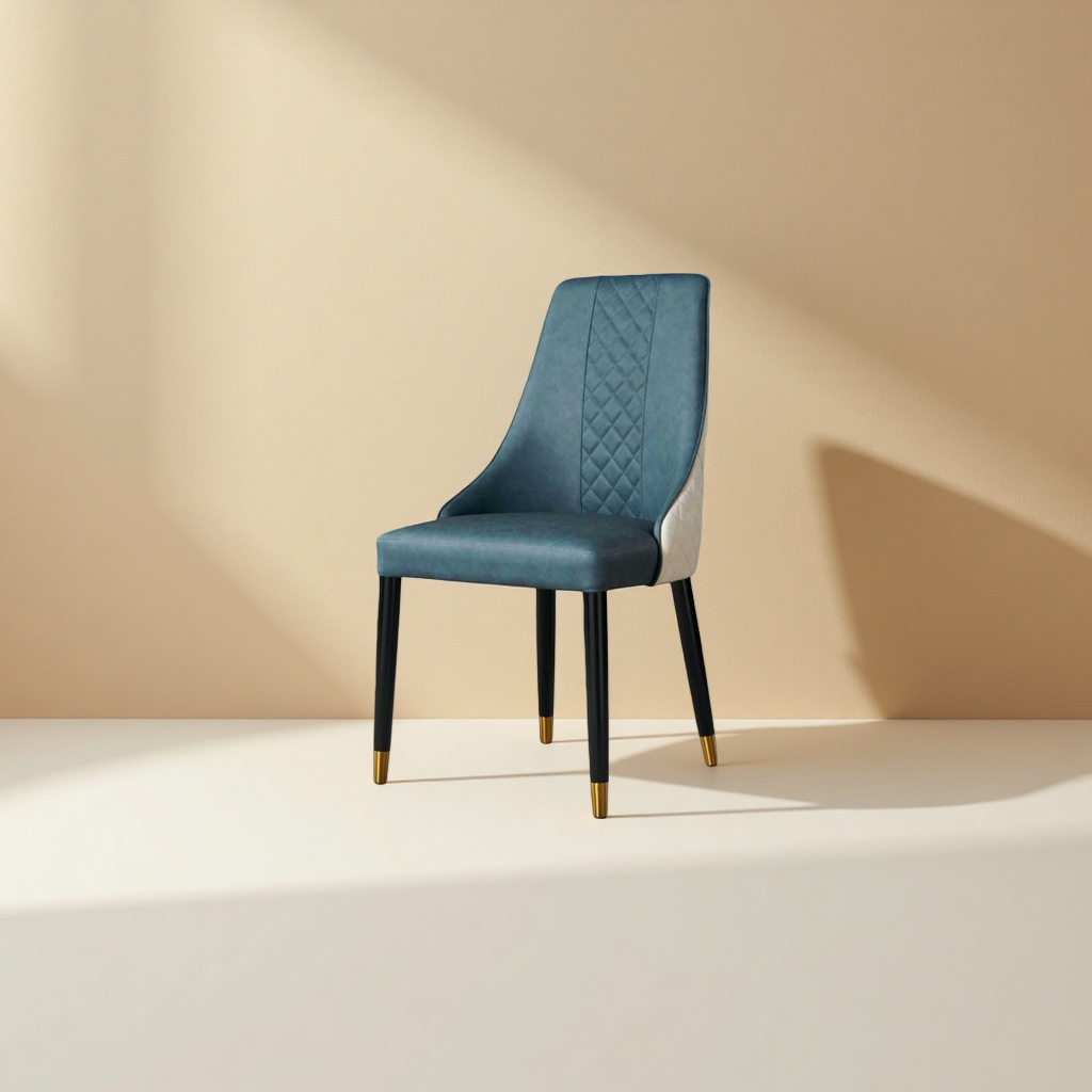 Blue diamond-patterned dining chair, a simple and modern Nordic home dining chair Specification image