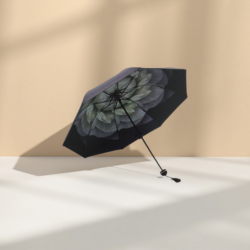 مظلة سوداء، أزهار خضراء رمادية Specification image