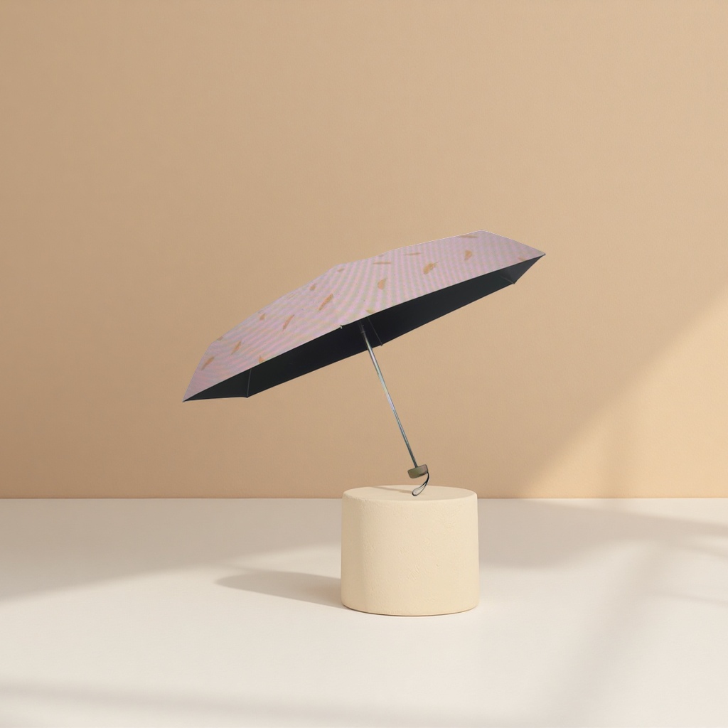 A pink umbrella with yellow patterns, suitable for both weather and rain, waterproof, sun-proof, lightweight and foldable for ladies Specification image