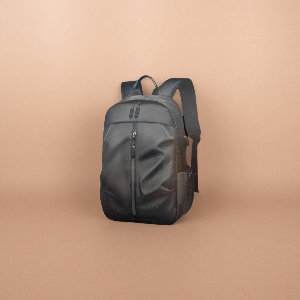 Black wear-resistant nylon commuting backpack, lightweight, water-repellent and with large capacity Specification image