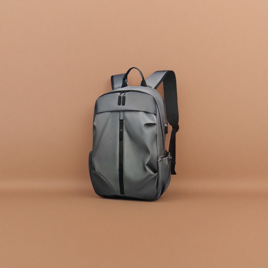 Grey backpack, nylon waterproof, simple business and casual backpack for commuting Specification image