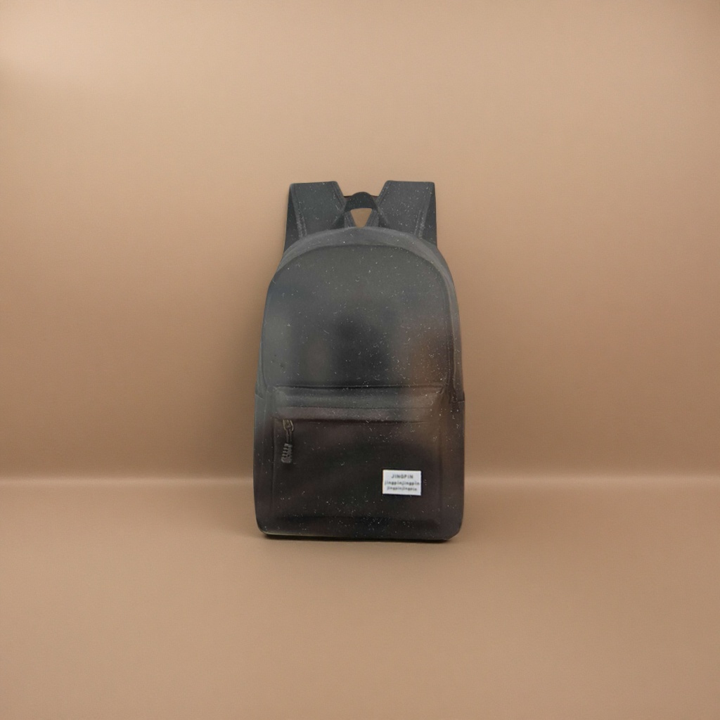 This black backpack is lightweight for student commuting, has a large capacity, is waterproof, wear-resistant, simple and fashionable details Picture
