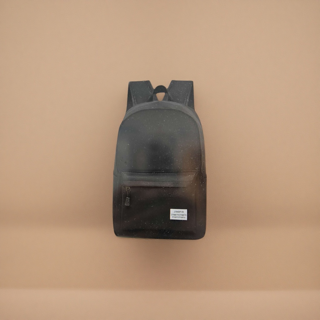 This black backpack is lightweight for student commuting, has a large capacity, is waterproof, wear-resistant, simple and fashionable Specification image