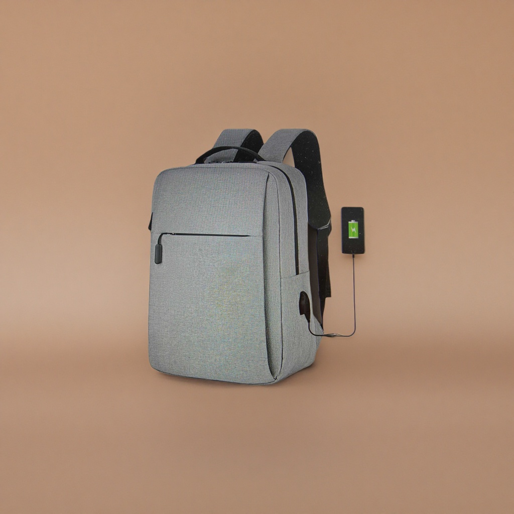 A simple and fashionable grey backpack with a large capacity for both men and women, suitable for commuting and travel Application Scenario