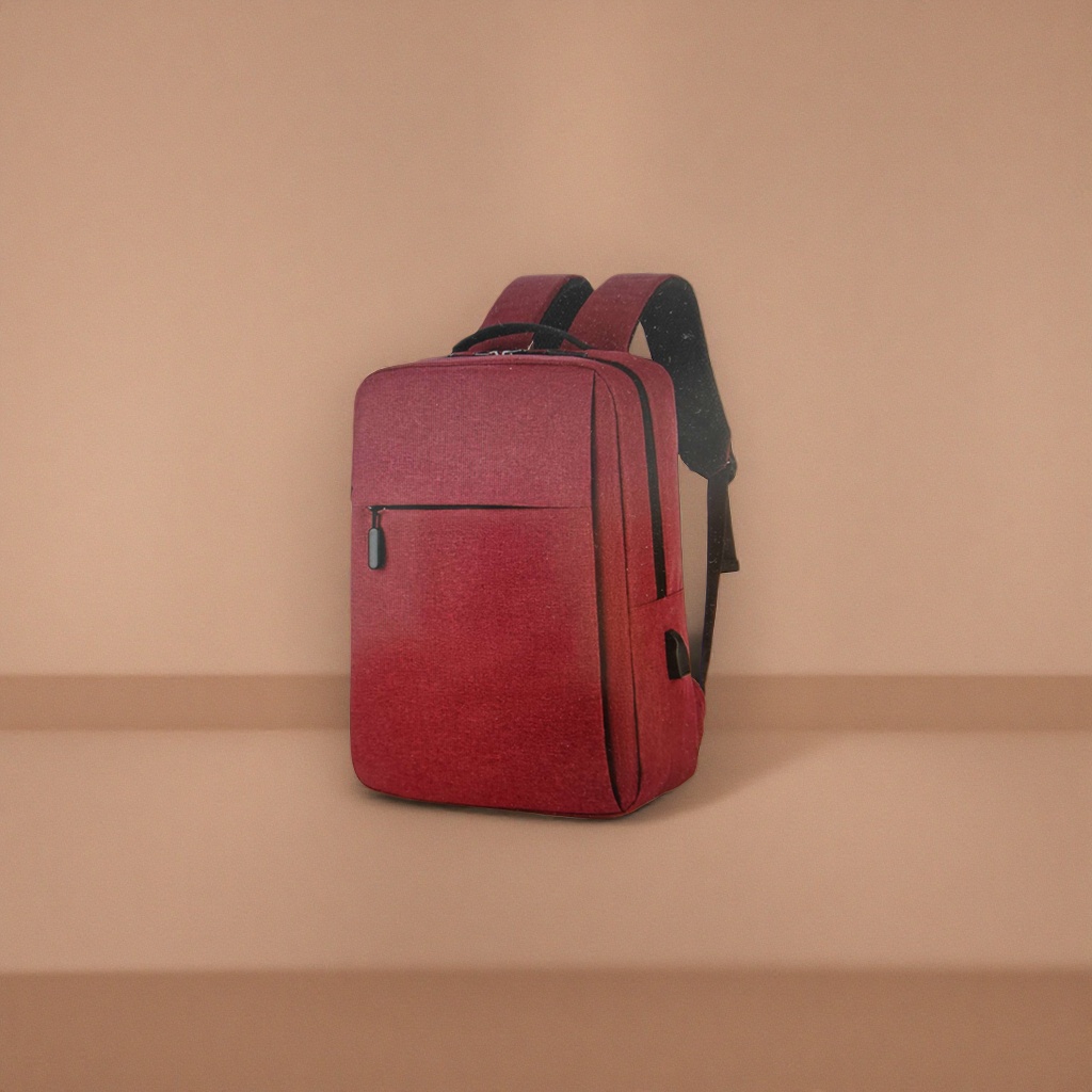 This wine red fashionable casual backpack is lightweight and has a large capacity, suitable for students commuting Specification image