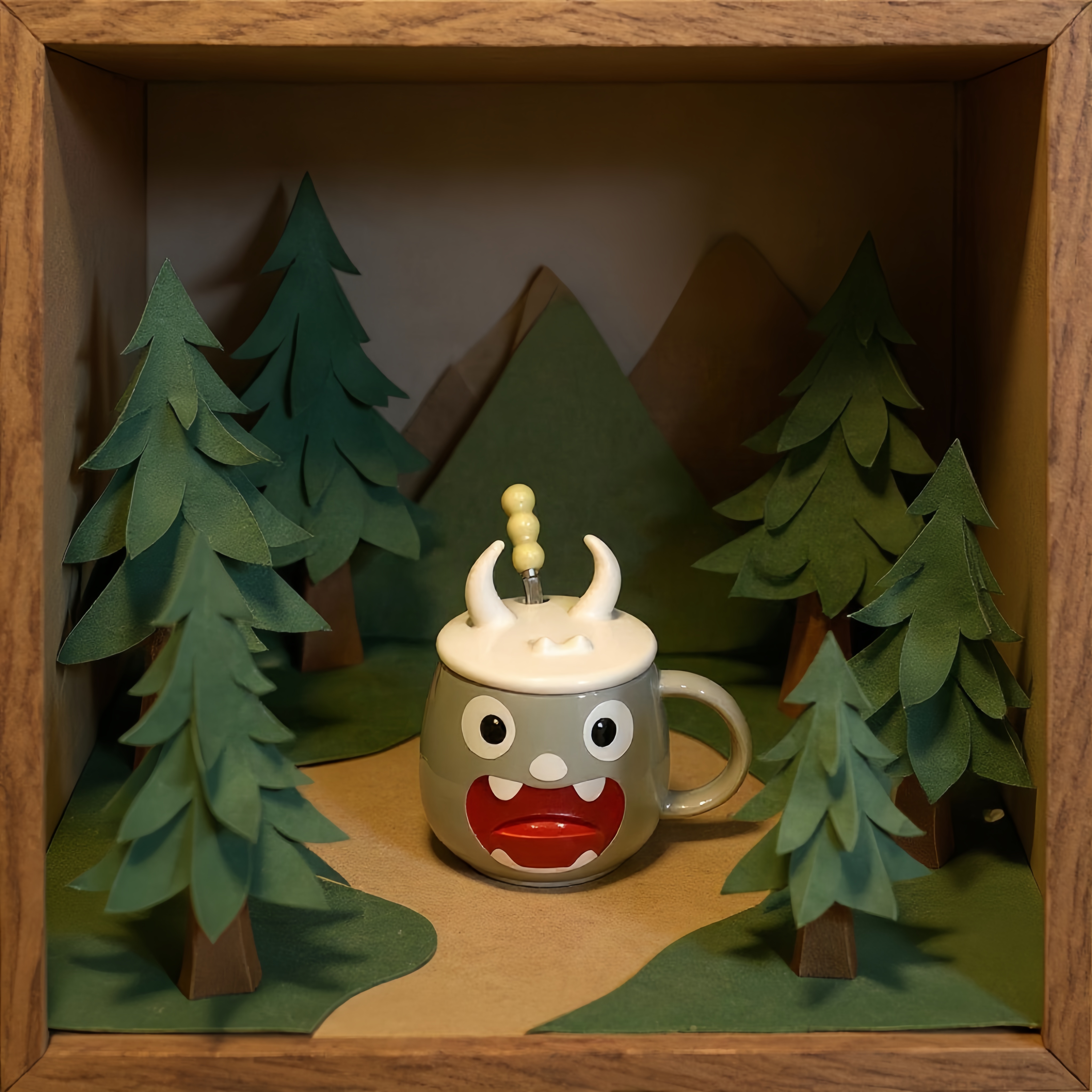 Colorful monster expression creative mugs, home and office water cups, cute and fun ceramic cups Specification image