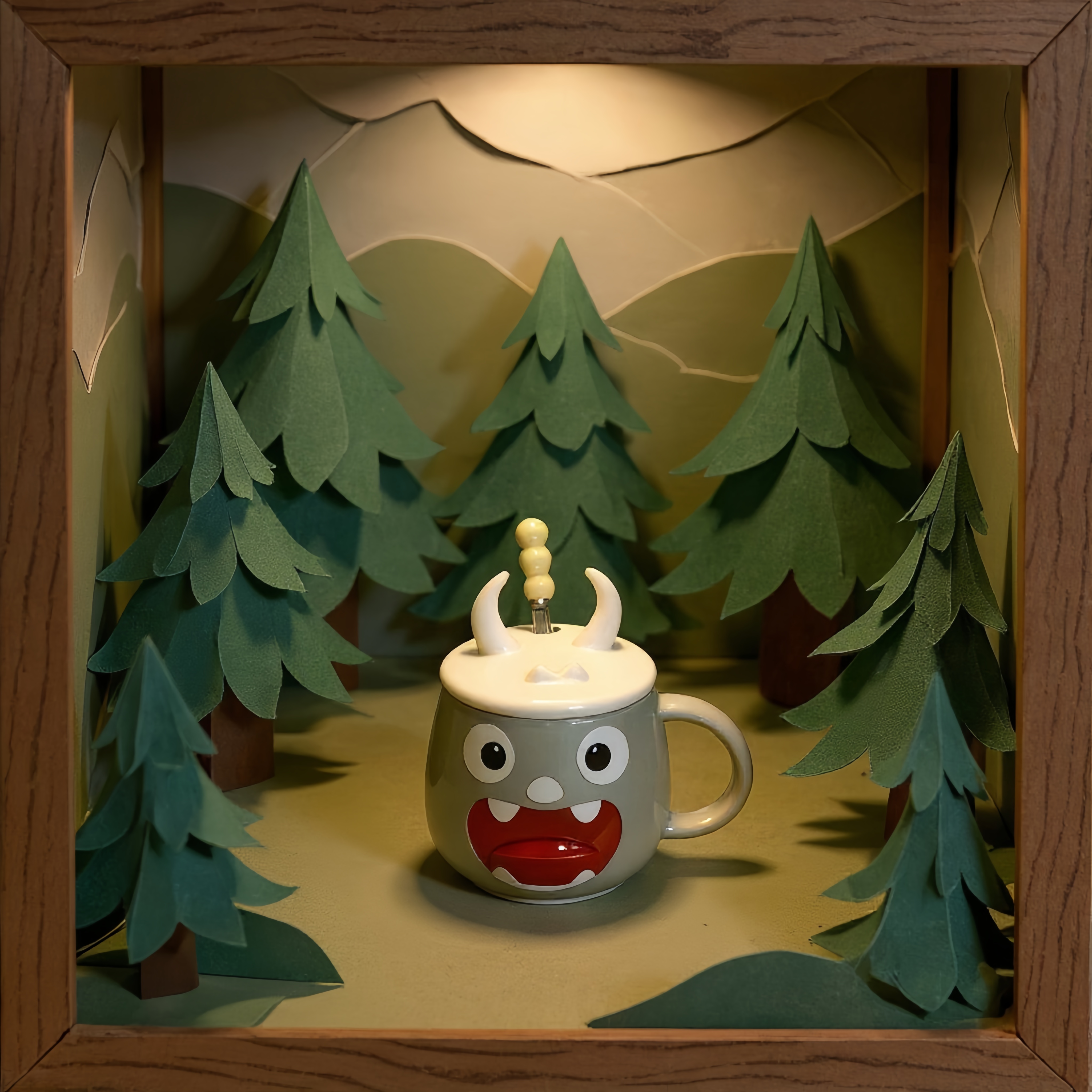 Colorful monster expression creative mugs, home and office water cups, cute and fun ceramic cups details Picture