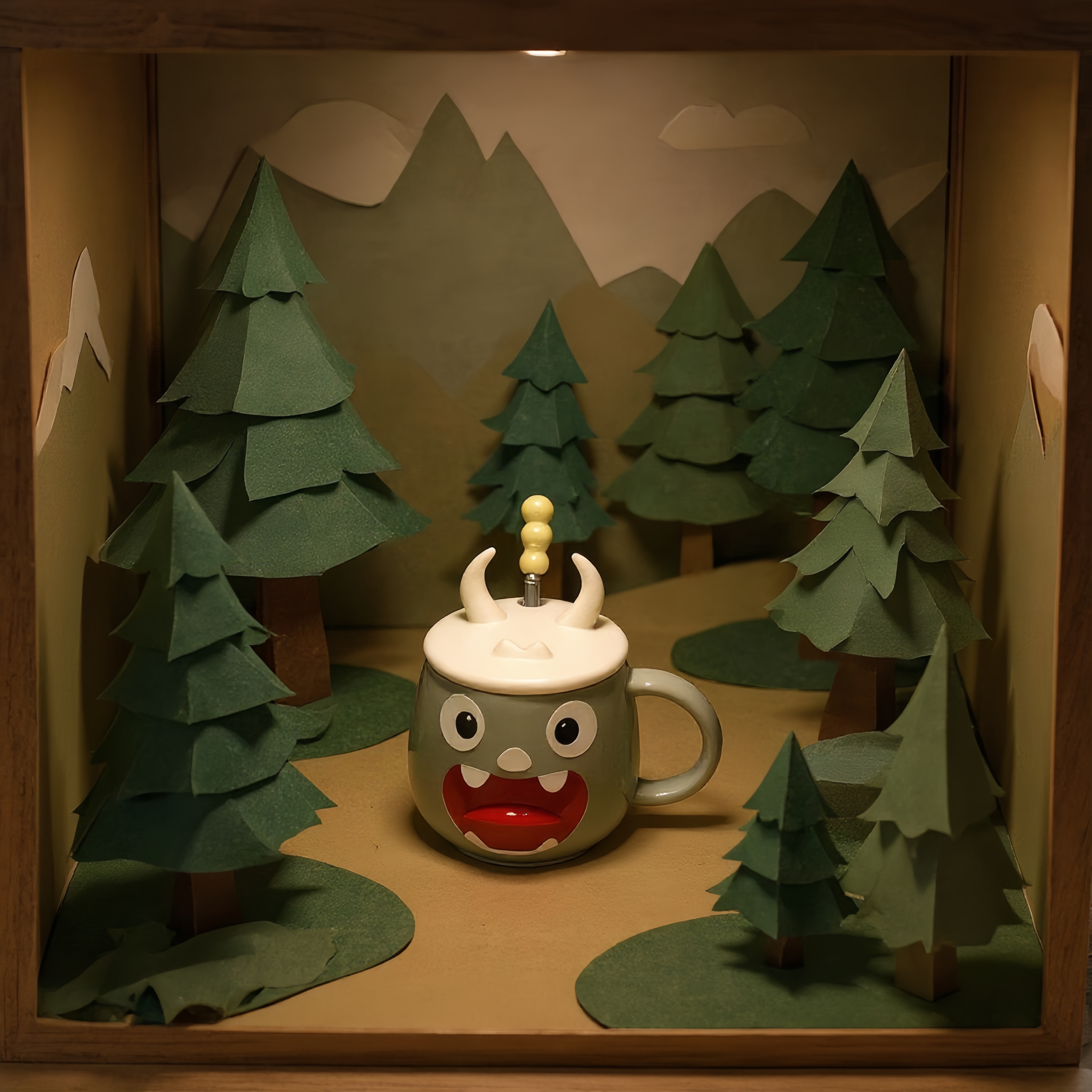 Colorful monster expression creative mugs, home and office water cups, cute and fun ceramic cups Application Scenario