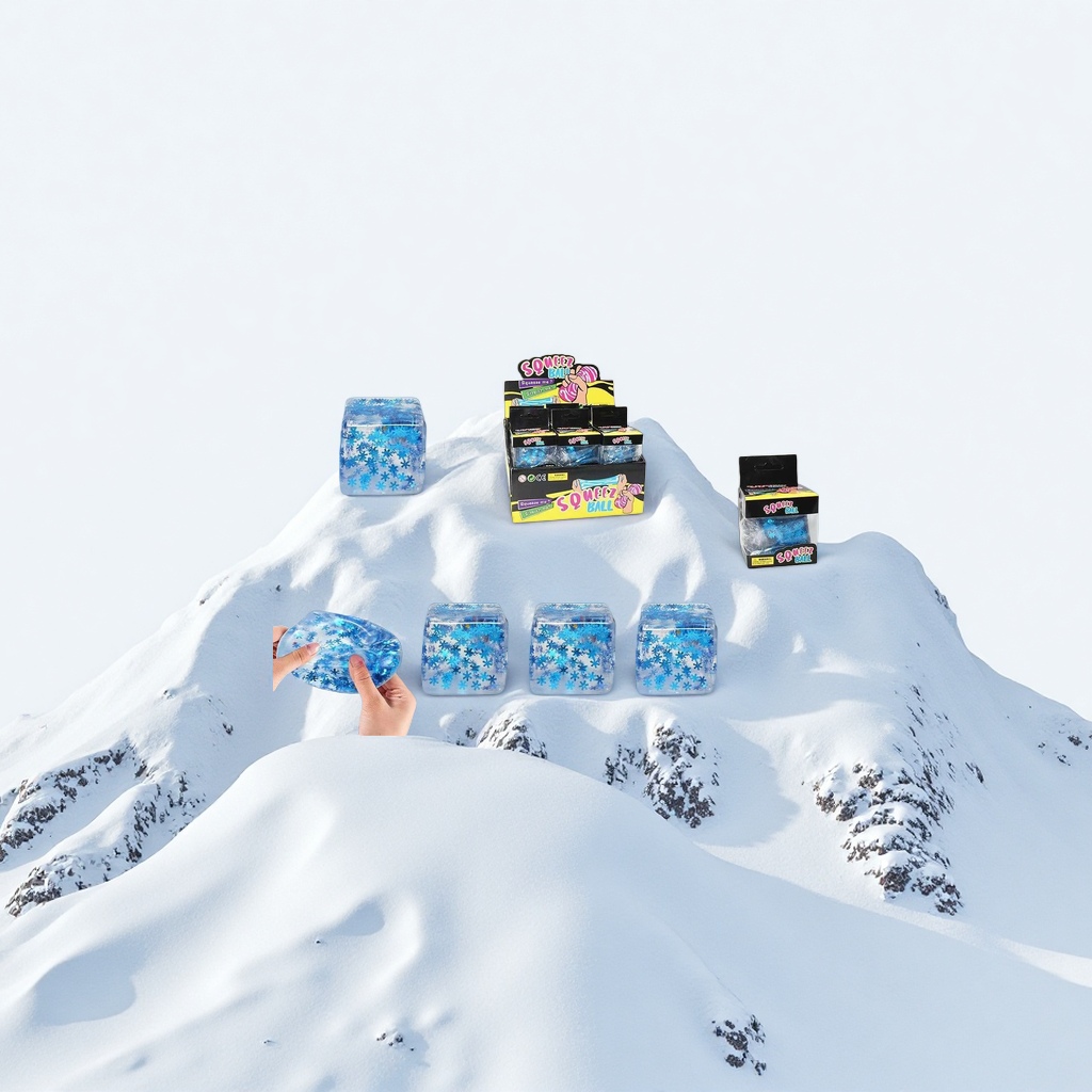 6cm Snowflake Cube Maltose Molded blue snowflake cube Maltose children's toy for stress relief Specification image