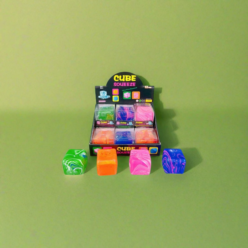 Boxed maltose flow pattern 5cm square colored flow pattern ice cube children's release toy details Picture