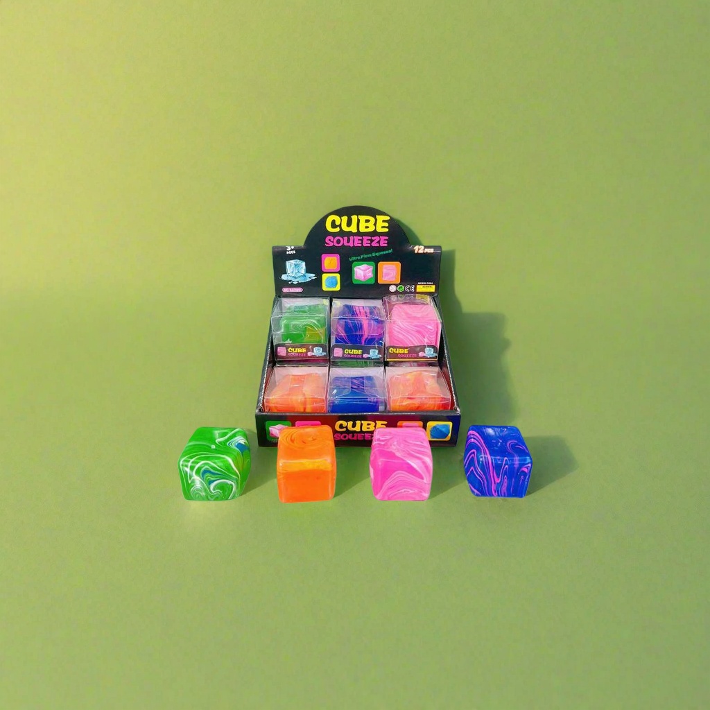 Boxed maltose flow pattern 5cm square colored flow pattern ice cube children's release toy Application Scenario