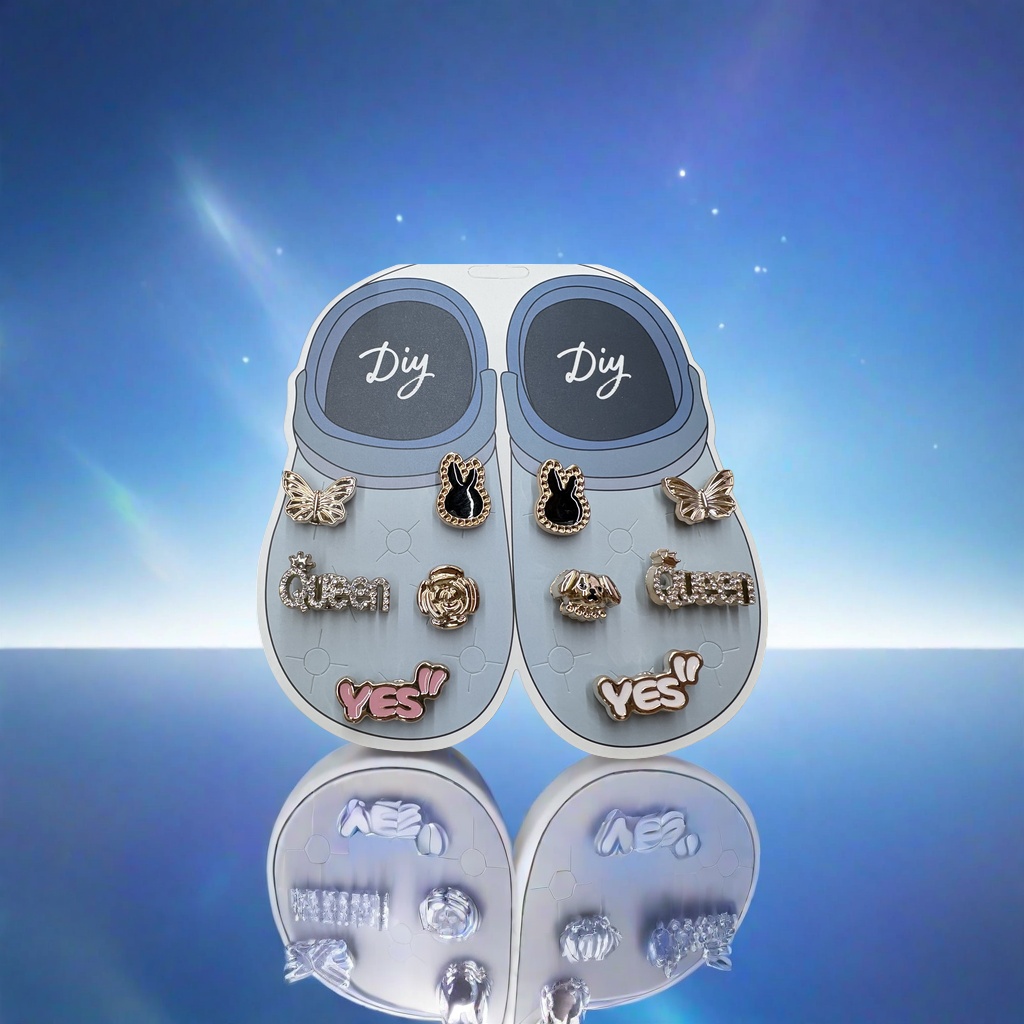 diy plastic shoe flower set accessories, plastic shoe buckle holes, croaker decoration Specification image