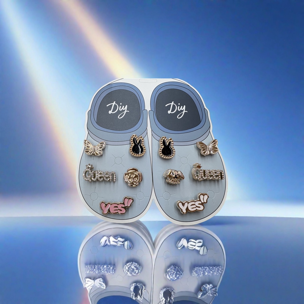 diy plastic shoe flower set accessories, plastic shoe buckle holes, croaker decoration Application Scenario