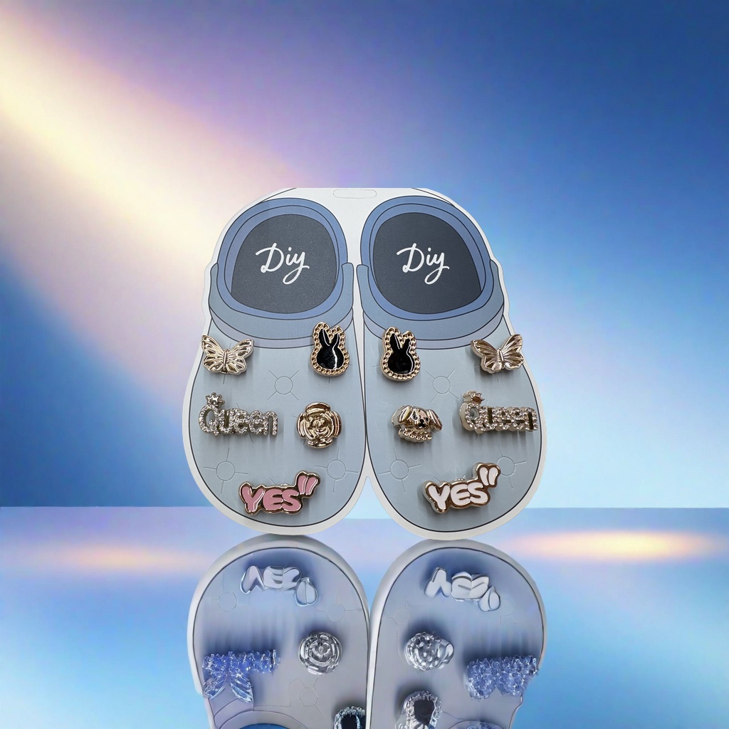 diy plastic shoe flower set accessories, plastic shoe buckle holes, croaker decoration details Picture