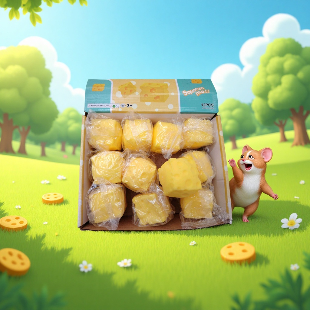 A yellow cheese-shaped toy for children to relieve stress and improve their intelligence details Picture