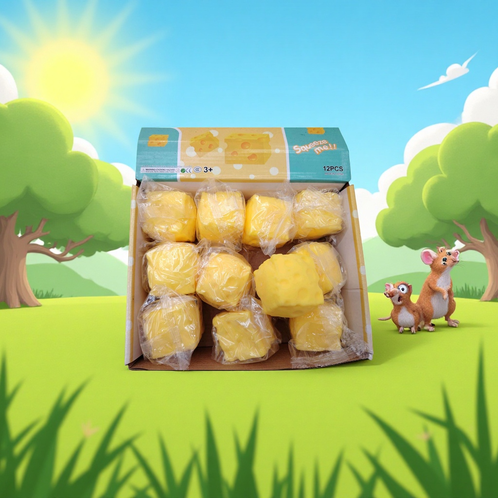A yellow cheese-shaped toy for children to relieve stress and improve their intelligence Specification image