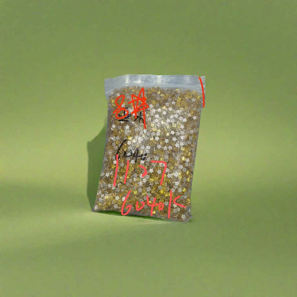 黄色星星形装饰珠 手工DIY饰品配件创意家居装饰